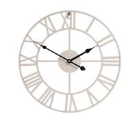 OHS Skeleton Wall Clock Metal Large Wall Clock Roman Numerals 40cm, Natural | Battery Operated Decorative Wall Clocks for Living Room Kitchen Office Bedroom Easy to Install