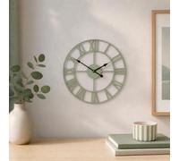 OHS Skeleton Wall Clocks for Living Room Kitchen Easy to Tell Time, Sage | Skeleton Wall Clock Sage Plastic & Metal Living Room Kitchen Bedroom