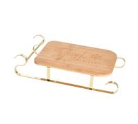 OHS Sleigh Bamboo Cheese Board Charcuterie Wooden Serving Board Gold Frame