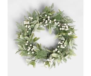 OHS Small Christmas Wreath, 40cm/16 Inch Artificial White Berry Spring Summer Door Wreaths for Front Doors Christmas Decorations Door Wreaths Outdoor All Year Home Decor Farmhouse Wall