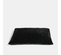 OHS Small Dog Bed Washable, Ultra Soft Ribbed Fleece Pet Bed for Small Dogs Cats Anti Anxiety Dog Mat Cosy Fluffy Calming Non-Slip Pet Pillow Cushion, Black - 80 x 60cm