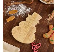 OHS Snow Man Christmas Serving Board Bamboo Grazing Cheese Board, Natural | Christmas Decorations Wooden Board Serving Platter for Snacks Food Prep Charcuterie Boards Festive Celebrations