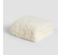 OHS Sofia Faux Fur Throw Blanket, Super Soft Warm Fluffy Blanket for Bed Reversible Plush Velvet Single Bed Throws Lightweight Throws for Sofas Large, Cream - 120 x 150cm