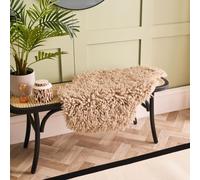 OHS Sofia Fluffy Rug Faux Fur Soft Indoor Sheepskin Mat Runner in Light Brown | Size: 60 cm x 90 cm OHS Light Brown 60 cm x 90 cm