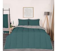 OHS 10.5 Tog Single Coverless Duvet, Reversible Quilt Duvet Bedding Washable Duvet Coverless Microfibre Super Soft Warm Comfy Single, Teal/Grey