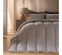 Ohs Soft Coverless 10.5 Tog Duvet Set Pillowcase Quilted Cover, Metallic Silver - Single