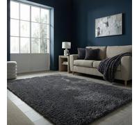 Sienna Fluffy Shaggy Rugs Living Room Small Anti Slip, Charcoal 80 x 150cm