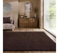 OHS Soft Fluffy Rug Anti-Slip Carpet Area Floor Mat in Chocolate | Size: 80 cm x 150 cm OHS Chocolate 80 cm x 150 cm