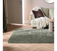 OHS Soft Fluffy Rug Anti-Slip Carpet Area Floor Mat in Dark Green | Size: 120 cm x 170 cm OHS Dark Green 120 cm x 170 cm