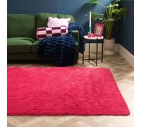 Sienna Pink Rugs Living Room, Super Soft Fluffy Area Rugs for Bedroom Home Decorations Anti Slip Non Shedding Shaggy Small Rug Modern Thick Pile Bedroom Carpet, 80 x 150cm
