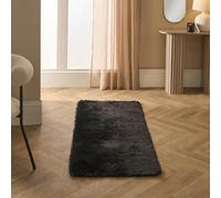 Ohs Soft Fluffy Runner Rug Anti-Slip Floor Mat, Black - 60 X 150Cm
