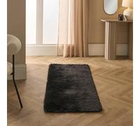 OHS Soft Fluffy Runner Rug Anti-Slip Floor Mat in Black | Size: 60 cm x 150 cm OHS Black 60 cm x 150 cm