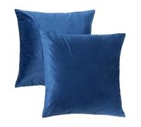 OHS Soft Matte Velvet Cushion Covers Set of 4 Home Decor 55 x 55cm, Navy | Inserts Not Included Square Pillowcases Easy Room Refresh Sofa Couch and Settee Reading Nook Styling Snug and Conservatory