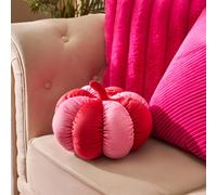 OHS Soft Velvet Stripe Pumpkin Shaped Scatter Cushion Decorative Pillow in Red OHS Red
