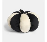 OHS Soft Velvet Stripe Pumpkin Shaped Scatter Cushion Decorative Pillow in White OHS White