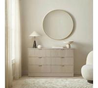 Ohs Solid Ribbed 6 Drawer Chest Of Drawers Cabinet Sideboard Storage Unit