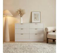 Ohs Solid Ribbed 6 Drawer Chest Of Drawers Cabinet Sideboard Storage Unit