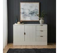 Ohs Solid Ribbed Sideboard Buffet Cabinet Cupboard Storage Unit