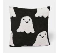 OHS Spooky Tufted Ghost Cushions with Covers Included Set of 2, Black/White | Ready Filled Throw Pillows No Stuffing Needed Couch and Settee Bed and Bedroom Decor Lounge Decoration Easy Room Refresh