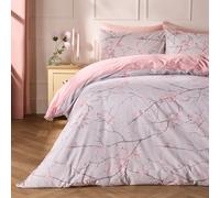 Spring Blossoms Print Duvet Cover with Pillowcase Dreamscene Light Pink Double