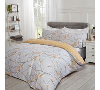 Dreamscene Bed Linen Set, Ochre Yellow Grey, King