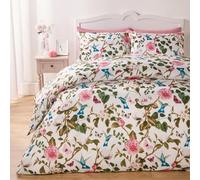 OHS Spring Duvet Cover Set Reversible Bedding Quilt Pillowcase, White - Superking