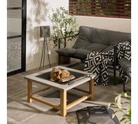 OHS Square Garden Firepit Table with Cover Poker Outdoor Furniture in Grey OHS Grey