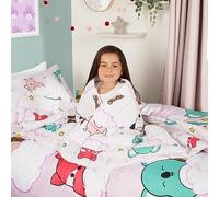 OHS Squishmallows Weighted Blanket for Children 3kg, Cute Cuddly Squishmallows Characters Kids Weighted Blanket Double Bed Sofa Calming Stress Relief Anti Anxiety, Lilac, OBWESQULI03