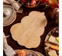 OHS Stack Pumpkin Cheese Board Bamboo Autumn Halloween Serving Tray,Natural | Thanksgiving Autumn Decorations Wooden Serving Board for Snacks Food Grazing Charcuterie Boards Fall Harvest Celebrations