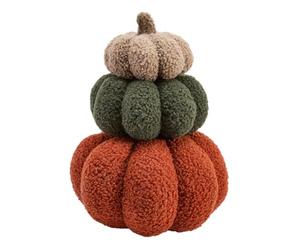 OHS Stacked Pumpkin Cushion Boucle Halloween Autumn Throw Pillow, Multi | Thanksgiving Halloween Decoration Pumpkin Pillow Harvest Celebration Novelty Cushions for Sofa Bed Armchairs Autumn Décor