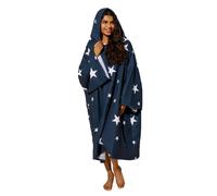 OHS Star Hooded Poncho Towel Swimming Adult Dry Changing Robe Beach Bath in Navy OHS Navy