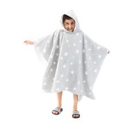 Ohs Star Kids Poncho Hooded Towel Childrens Boys, Grey - One Size