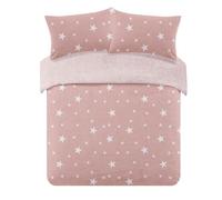 Ohs Star Teddy Duvet Cover Pillowcase Bedding Set, Blush - King