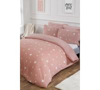 OHS Star Teddy Duvet Cover with Pillowcase Set in Light Pink | Size: King OHS Light Pink King