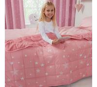 Star Teddy Fleece Kids Weighted Blanket Dreamscene Pink One Size