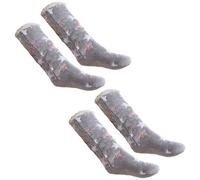 OHS Star Teddy Fleece Womens Bed Socks Fluffy 2 Pairs Sherpa Non Slip Sole, Grey