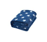Stars Fleece Blanket Throw - Navy / 150cm
