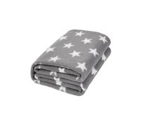 OHS Stars Throw Over Bed Warm Soft Blanket Sofa in Silver | Size: 120 cm x 150 cm OHS Silver 120 cm x 150 cm