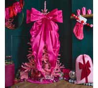 OHS Statement Satin Christmas Bow Tree Topper Xmas Extra Large Décor in Bright Pink OHS Bright Pink