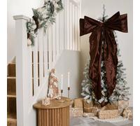 OHS Statement Satin Christmas Bow Tree Topper Xmas Extra Large Décor in Chocolate OHS Chocolate