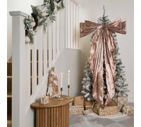 OHS Statement Satin Christmas Bow Tree Topper Xmas Extra Large Décor in Natural OHS Natural
