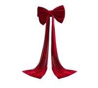 OHS Statement Velvet Christmas Tree Bow Large Tree Topper Decoration, Red