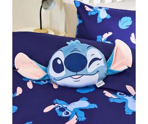 OHS Stitch Cushion, Officially Licensed Stitch Gifts for Girls Novelty Cushions for Sofa Couch Bedroom Soft Cosy Decorative Plush Pillow Cute Room Decor Back Support Cushion, Blue - 36 x 25cm