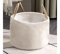 OHS Storage Basket Handles Teddy Boucle Fleece Hamper Home Laundry Clothes Organiser