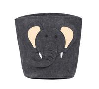 OHS Storage Basket Toy Clothes Felt Shoe Kids Organiser Animal, Elephant - Grey