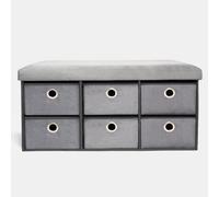 OHS Storage Cube Unit 6 Draw Ottoman Space Saving Velvet Chest Shoe Organiser