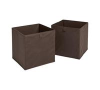 OHS Storage Cubes Matte Velvet Collapsible Organiser Bins 2 Pack, Chocolate
