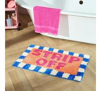 Ohs Strip Off Slogan Tufted Bath Mat Soft Absorbent Non Slip Shower Rug