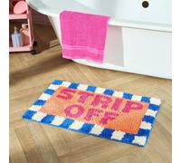 OHS Strip Off-Slogan Tufted Bath Mat Soft Absorbent Non Slip Shower Rug OHS Multicolor