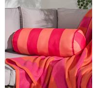 OHS Stripe Garden Bolster Cushion Outdoor Filled Pillow Back Neck Support in Orange OHS Orange